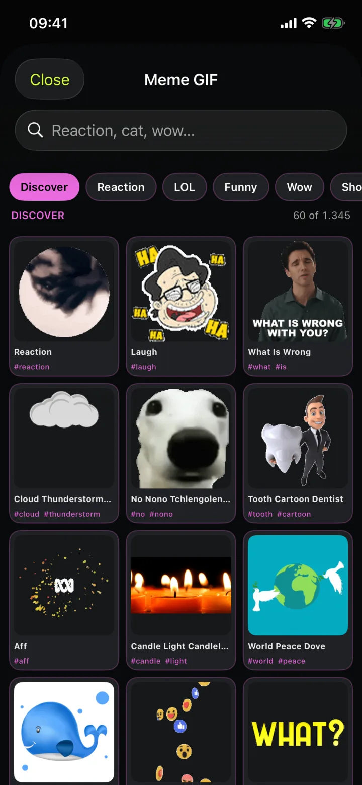 Meme GIF library