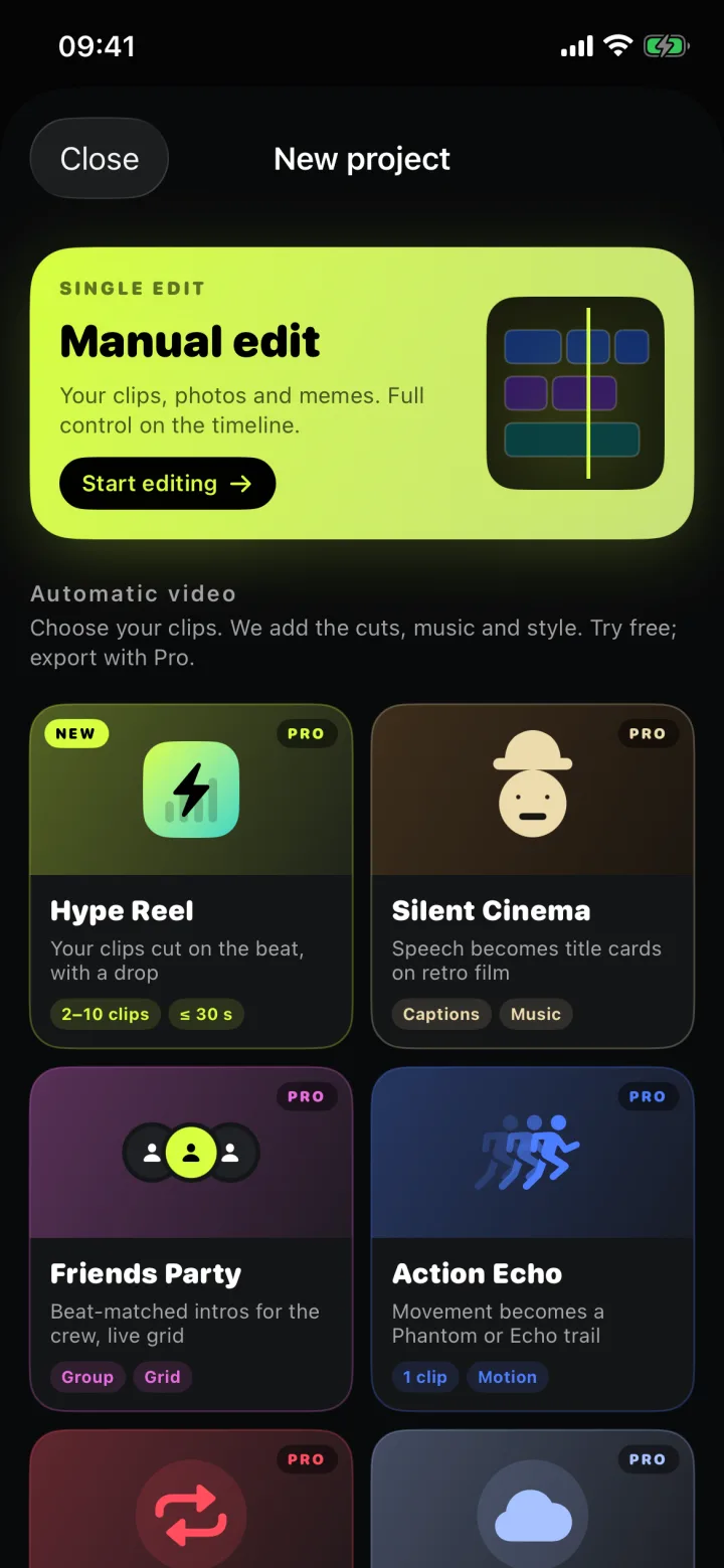 Automatic video modes
